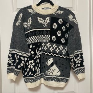 Private Eyes Vintage Made in USA Winter Grey Crewneck Sweater